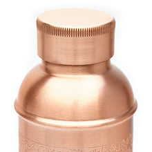 Load image into Gallery viewer, Kitchen Science 100% Pure Copper Designer Water Bottle (34 OZ/ 1000 ml) w/ Carrying Canvas Bag & Sleeve