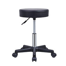 Load image into Gallery viewer, KKTONER Round Rolling Stool PU Leather Height Adjustable Swivel Drafting Work SPA Medical Salon Stools Chair with Wheels Black