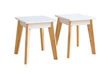 Load image into Gallery viewer, Wildkin Kids Arts and Crafts Table Set for Boys and Girls, Mid Century Modern Design Craft Table Includes Two Stools, Paper and Storage Cubbies Underneath Helps Keep Art Supplies Organized (White)