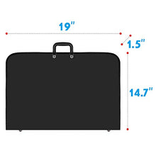 Load image into Gallery viewer, Black Art Portfolio Case Artist Carrying Case Artist Portfolios Case with Shoulder Strap (19x14.7x1.5 Inch)
