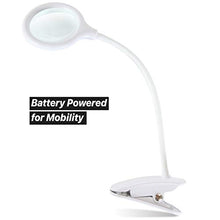 Load image into Gallery viewer, Brightech LightView Portable - Battery Powered Magnifying Glass with Bright LED Light, Stand & Clamp - Magnifying Lamp for Mobile Estheticians, Makeup Artists, Painting, Sewing, Crafts, Reading