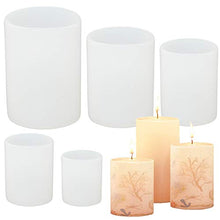 Load image into Gallery viewer, Cylinder Candle Molds for Candle Making, 5 Pcs Pillar Casting Silicone Molds for Resin Casting, Soap, Flower Specimen, Insect Specimen, Clay Craft