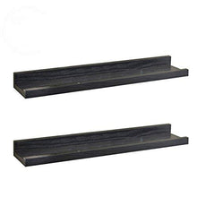Load image into Gallery viewer, O&K FURNITURE Set of 2 Black Picture Ledge Diaplay Wall Shelf, 18.9" Length