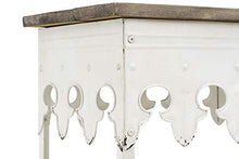 Load image into Gallery viewer, Creative Co-op EC0119 Metal Scalloped Edge Table Wood Top, Antiqued White