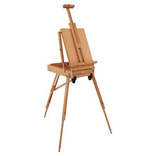 Load image into Gallery viewer, Creative Mark Monet Wooden French Easel & Sketchbox, Lightweight (12 lbs), Portable, Rolling Wheels, Wood Artist Paint Palette, Telescope Handle, for Outdoor Paintings and Plein Air up to 32" - Walnut