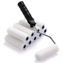 Load image into Gallery viewer, Foam Paint Roller, Roller Frame with 4-Inch Mini Paint Roller Cover Refills with Foam-Covered Ends, High-Density Foam Paint Tray Set for Room Home Repair Mini Paint Kits(12 Piece)