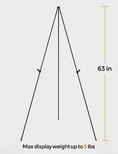 Load image into Gallery viewer, Nicprp Folding Easels for Display, 2 Pack 63 Inch Metal Floor Easel Stand Tripod Black Portable for Artist Poster Wedding with Carry Bag