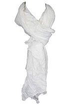 Load image into Gallery viewer, Cotton Solid Color wrinkle Linen Scarf, fashion scarf, multi color, beach scarf (White)