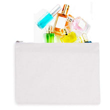 Load image into Gallery viewer, Yingkor 2-pack Cotton Canvas Zipper Cosmetic Bag Makeup Bags Tool Organizer with Cotton Lining 20x28cm (White)