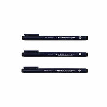 Load image into Gallery viewer, Tombow 66403 MONO Drawing Pen, 3-Pack. Create Precise, Detailed Drawings with Three Tip Sizes – 01, 03 and 05