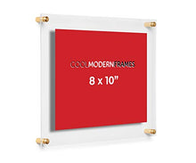 Load image into Gallery viewer, Cool Modern Frames Clear Floating Double Panel Acrylic Picture Frame, 8x10-Inch, Gold Hardware
