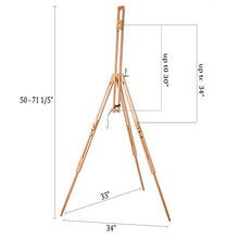 Load image into Gallery viewer, MEEDEN Tripod Field Painting Easel with Carrying Case - Solid Beech Wood Universal Tripod Easel Portable Painting Artist Easel, Perfect for Painters Students, Landscape Artists, Hold Canvas up to 34"
