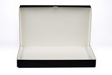 Load image into Gallery viewer, Lineco 11x17 Black Clamshell Archival Folio Storage Box, 1.75" Deep. Removable Lid. Acid-Free with Metal Edge. Protects Picture Longevity, Organize Photos or Documents, Crafts, DIY.
