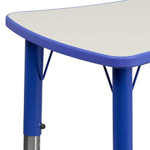 Load image into Gallery viewer, Flash Furniture 21.875''W x 26.625''L Rectangular Blue Plastic Height Adjustable Activity Table with Grey Top