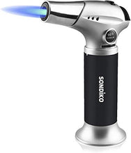 Load image into Gallery viewer, Sondiko Torch Lighter, Kitchen Torch, Refillable Kitchen Butane Blow Torch with Safety Lock and Adjustable Flame for DIY, Creme Brulee, BBQ and Baking, Butane Gas Not Included, Black…