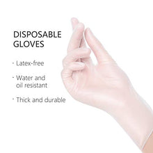 Load image into Gallery viewer, Koi Beauty Disposable Vinyl Gloves - Powder Free, Clear, Latex Free and Allergy Free PVC Work Gloves Small Medium Large