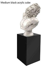 Load image into Gallery viewer, Marketing Holders Black Platform Display Box Art Sculpture Glossy Pedestal Collectible Cube Trophy Trinket Acrylic Showcase Stand Expo Event Wedding Reception 12"w x 24"h x 12"d Pack of 1