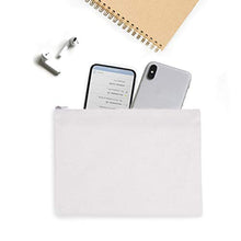 Load image into Gallery viewer, Yingkor 2-pack Cotton Canvas Zipper Cosmetic Bag Makeup Bags Tool Organizer with Cotton Lining 20x28cm (White)