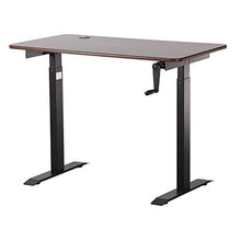 Load image into Gallery viewer, UNICOO - Crank Adjustable Height Standing Desk, Adjustable Sit to Stand up Desk,Home Office Table, Computer Table, Portable Writing Desk, Study Table (Black Walnut Top/Black Frame - NTCSET-01-BWB)