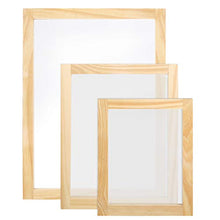 Load image into Gallery viewer, Caydo 3 Pieces 3 Size Wood Silk Screen Printing Frame with Mesh for Screen Printing, 10 x 14 Inch, 8 x 10 Inch, 6 x 8 Inch