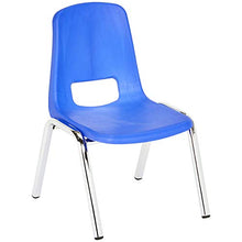 Load image into Gallery viewer, Amazon Basics School Classroom Stack Chair, 16-Inch Seat Height - 6-Pack, Chrome Legs, Blue