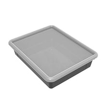 Load image into Gallery viewer, Storex Flat Storage Tray with Lid, Letter Size, 10 x 13 x 3 Inches, Black, 5-Pack (62535U05C)