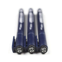Load image into Gallery viewer, Tombow 66403 MONO Drawing Pen, 3-Pack. Create Precise, Detailed Drawings with Three Tip Sizes – 01, 03 and 05