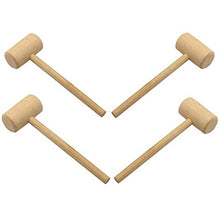 Load image into Gallery viewer, LONG TAO 4 Pcs 7-3/4-INCH Wooden Crab Lobster Mallets Shellfish Hammers Natural Hardwood Crab Hammers Seafood Cracker