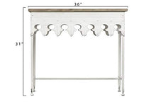 Load image into Gallery viewer, Creative Co-op EC0119 Metal Scalloped Edge Table Wood Top, Antiqued White