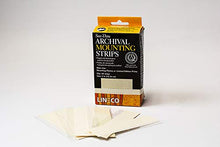 Load image into Gallery viewer, Lineco 4 Inches See-Through Archival Polyester Mounting Strips. Acid-Free, Framing Photos, Hinge-Less, Sturdy, Safe, Conservation, Easy, Artwork, Craft, DIY. (Pack of 60)