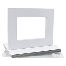 Load image into Gallery viewer, MBC MAT BOARD CENTER, Pack of 10-8x10 Pre-Cut 5x7 - White Mats - for Pictures, Photos, Framing - Kit Includes: 10 White Backboards and 10 Clear Bags - Acid Free, 4-ply Thickness, White Core