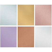 Load image into Gallery viewer, Metallic Shimmer Paper Sheets for Crafting (8.5 x 11 Inches, 6 Colors, 48-Pack)