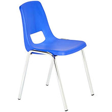 Load image into Gallery viewer, Amazon Basics School Classroom Stack Chair, 16-Inch Seat Height - 6-Pack, Chrome Legs, Blue