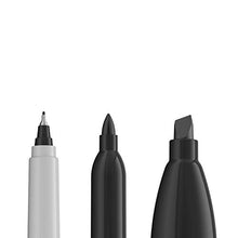 Load image into Gallery viewer, Sharpie Permanent Markers Variety Pack, Featuring Fine, Ultra Fine, and Chisel Point Markers, Black, 6 Count
