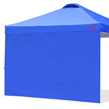 Load image into Gallery viewer, MASTERCANOPY Patio Pop Up Instant Shelter Beach Canopy with 1 Side Wall, Better Air Circulation Outdoor Canopy with Wheeled Carry Bag and 4 Sand Bags(10'x10',Blue)