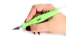 Load image into Gallery viewer, Excel Blades Fit Grip Knife by Excel Blade - Ultra Sharp Knife With Carbon Steel Angled Edge Blade and Contoured Rubberized Grip - Light Duty Cutting Tool For Precision Cutting and Trimming - Green