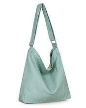 Load image into Gallery viewer, Covelin Women's Retro Large Size Canvas Shoulder Bag Hobo Crossbody Handbag Casual Tote Dark Sea Green