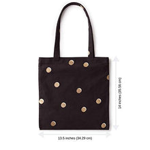 Load image into Gallery viewer, Kate Spade New York Black Canvas Tote Bag with Interior Pocket, Scatter Dot