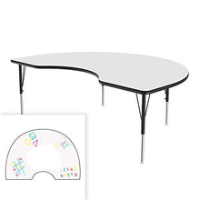 Load image into Gallery viewer, Correll 48"x72" Kidney Shaped, Classroom Dry Erase/Markerboard Top, Activity Table, Adjustable Height, White Durable High Pressure Laminate, School Furniture