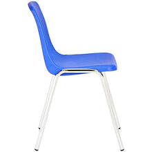 Load image into Gallery viewer, Amazon Basics School Classroom Stack Chair, 16-Inch Seat Height - 6-Pack, Chrome Legs, Blue