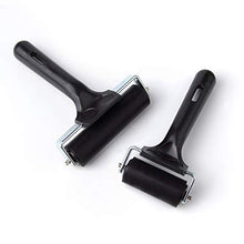Load image into Gallery viewer, 2Pcs Rubber Roller Brayer Rollers Hard Rubber 3.8 and 2.2 Inch for Printmaking (Black) by HRLORKC