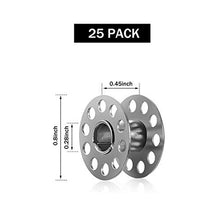 Load image into Gallery viewer, Lyplus Bobbins, 25 Pcs Sewing Machine Bobbins, Embroidery Metal Bobbins with Case Fit for Brother, Singer, Janome and More, Sewing Machine Replacement Accessories