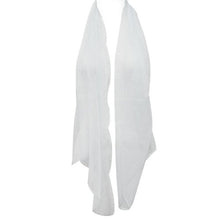 Load image into Gallery viewer, Wrapables Solid Color 100% Silk Long Scarf, White,One Size