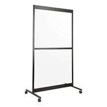Load image into Gallery viewer, Norwood Commercial Furniture Clear Room Divider Partition - Portable Sneeze Guard Screen on Wheels for Social Distancing, Home, Office, Waiting Area, or School 3.5’ W x 6.5’ H Single Panel w/Crossbar