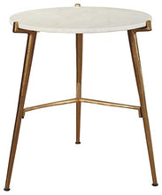 Load image into Gallery viewer, Signature Design by Ashley - Chadton Accent Table - Contemporary - White/Gold Finish