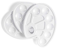 Load image into Gallery viewer, BOOMIBOO Paint Tray Palettes Plastic Pallets with Thumb Hole for Kids,Adults,Students to Acrylic Oil Watercolor Craft Supplies DIY Art Painting,3 pcs