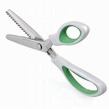 Load image into Gallery viewer, JISTL Green Pinking Shears Comfort Grips Professional Dressmaking Pinking Shears Crafts Zig Zag Cut Scissors Sewing Scissors,Professional Handheld Dressmaking