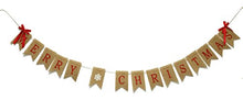 Load image into Gallery viewer, GOER MERRY CHRISTMAS Burlap Banners Garlands with Ribbon Bows for Xmas Party Decoration Photo Prop