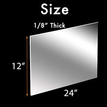 Load image into Gallery viewer, 2-Pack 12 x 24” Clear Acrylic Sheet Plexiglass – 1/8” Thick; Use for Craft Projects, Signs, Sneeze Guard and More; Cut with Cricut, Laser, Saw or Hand Tools – No Knives