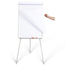 Load image into Gallery viewer, DexBoard Magnetic Whiteboard Easel 24" x 36"|Height Adjustable Dry Erase Board Tripod Office Presentation Board w/ Flipchart Pad, Magnets & Eraser, White
